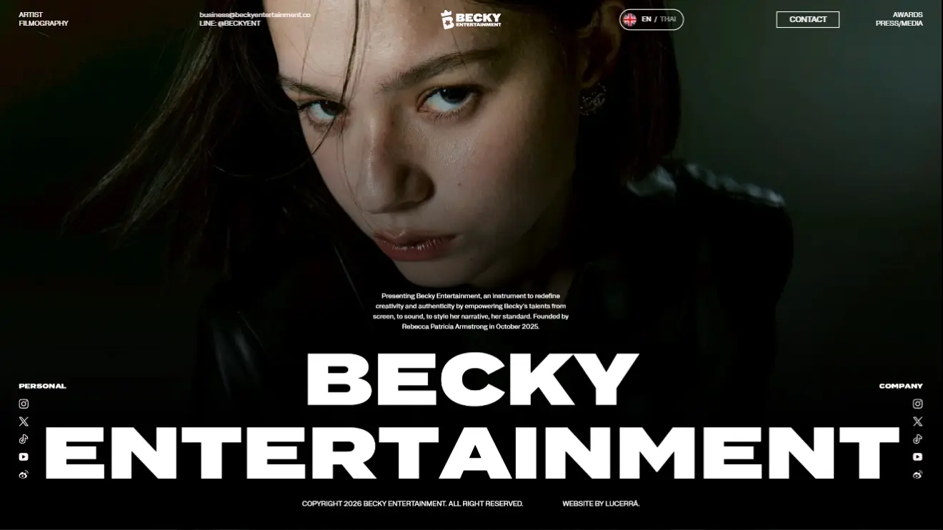 Becky Entertainment website cover